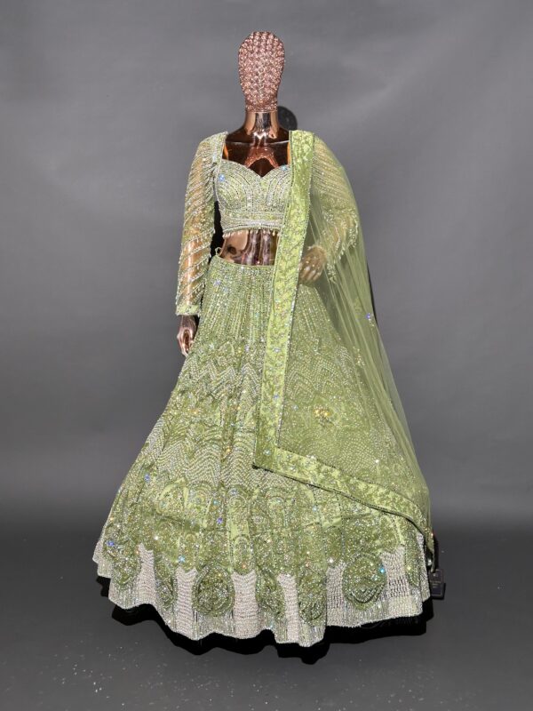 Shimmery Green Lehenga